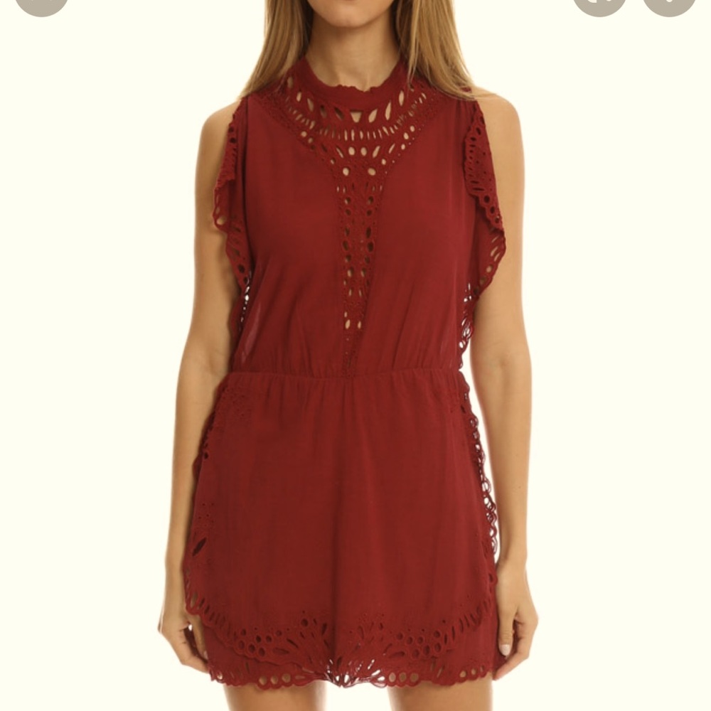 IRO CAIDY EYELET MINI DRESS SIZE 6 NWT